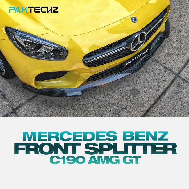 PAKTECHZ MERCEDES BENZ 벤츠 C190 AMG GT 프론트 스플리터 드라이 카본 VER 2