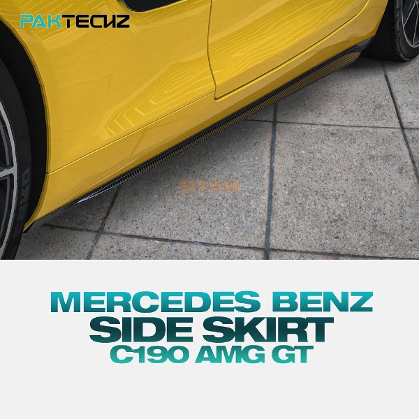 PAKTECHZ MERCEDES BENZ 벤츠 C190 AMG GT 사이드 스컷 드라이 카본 VER 2