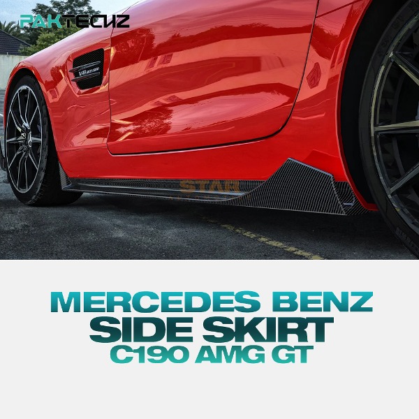 PAKTECHZ MERCEDES BENZ 벤츠 C190 AMG GT 사이드 스컷 드라이 카본 VER 1